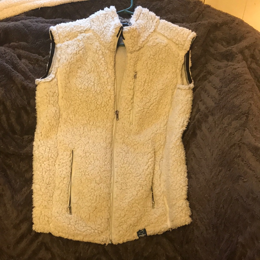 Properly tied fuzzy vest!